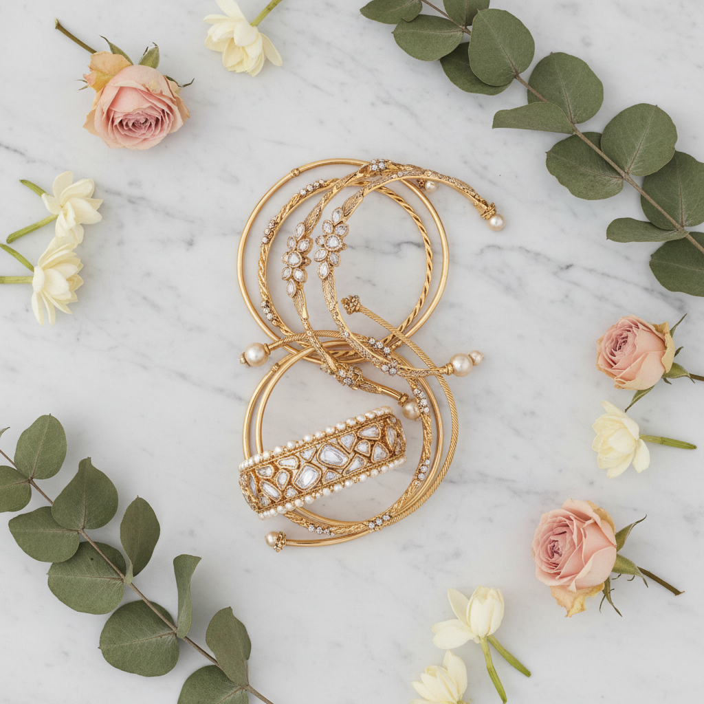 Modern Traditional Bangles Flat Lay